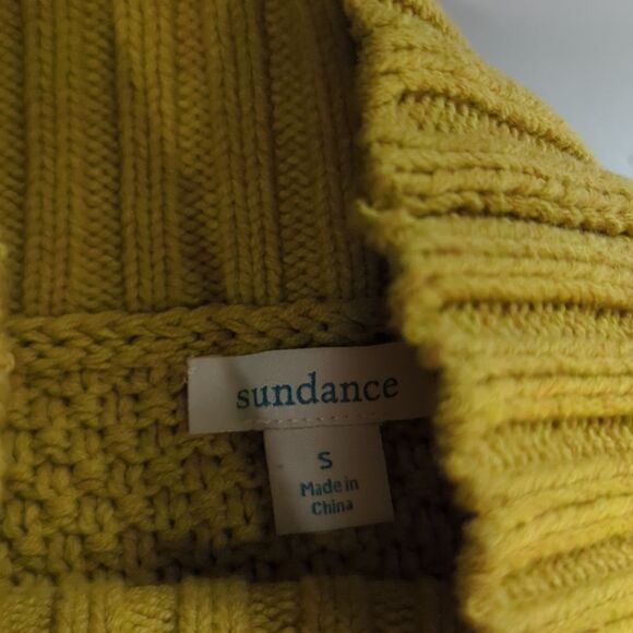 Sundance Sweater Womens Small Golden Yellow Cable Knit Boho - Picture 5 of 8